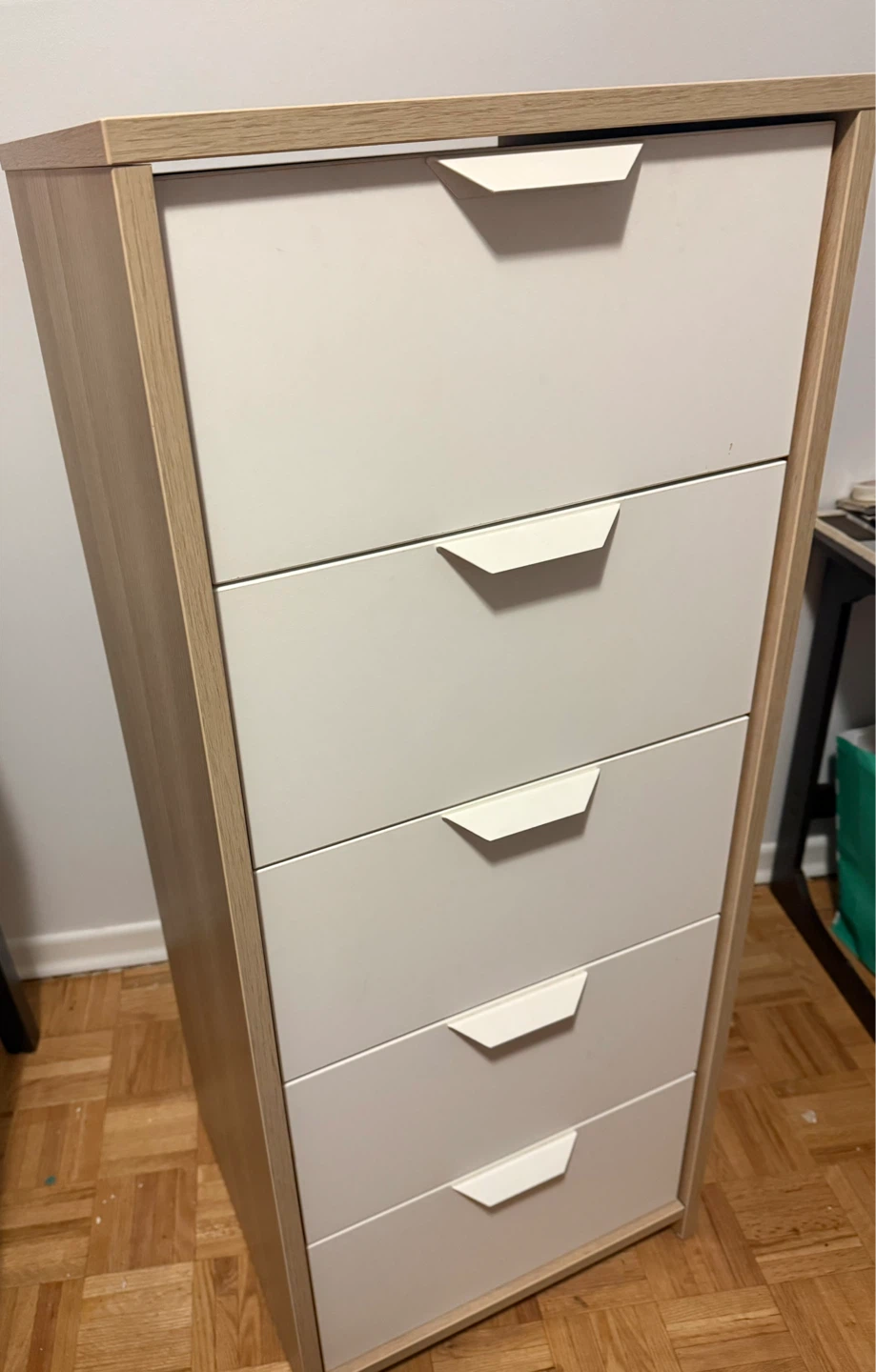 White 5-Drawer Tall Dresser