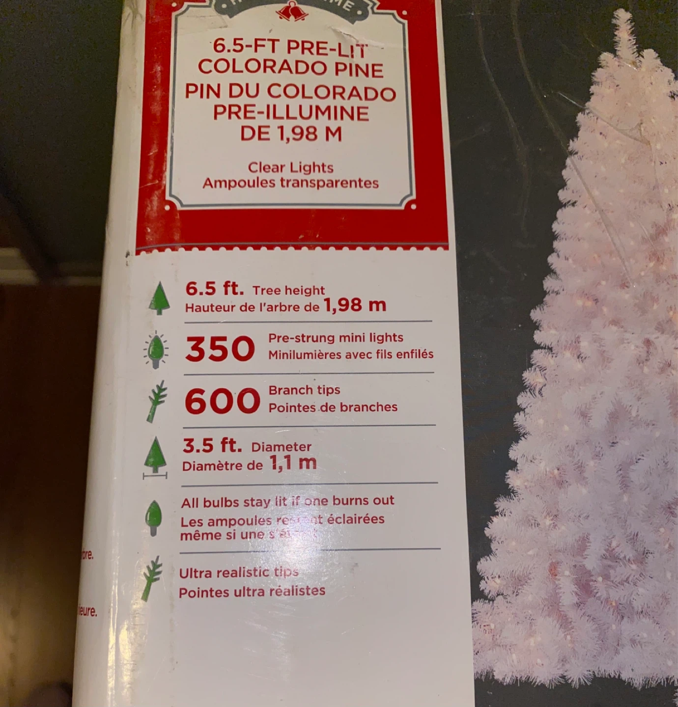 White 6.5-FT Pre-Lit Colorado Pine Holiday Tree 🌱 - photo 4