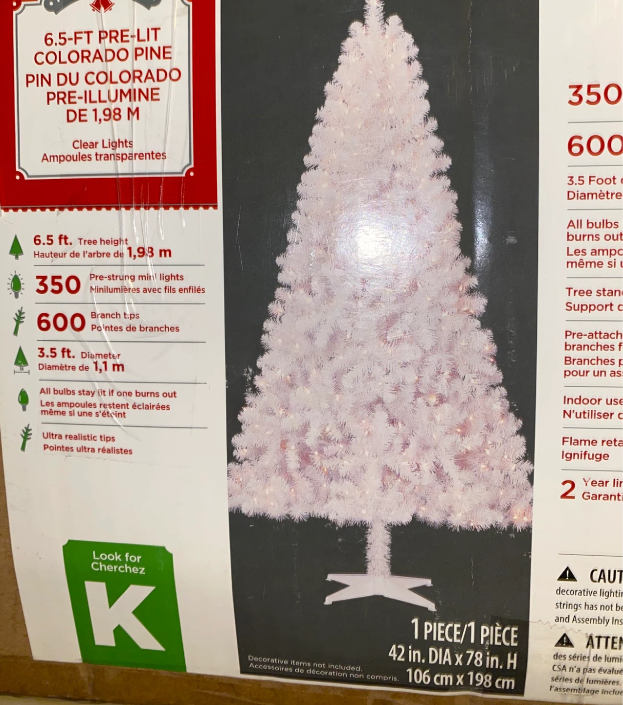 White 6.5-FT Pre-Lit Colorado Pine Holiday Tree 🌱 - photo 3