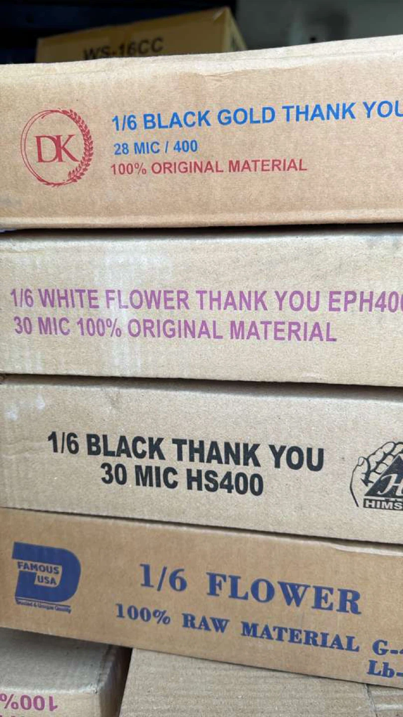 1/6 Black Gold Thank You Bags (400 count)