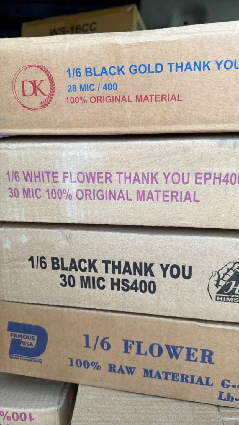 1/6 Black Gold Thank You Bags (400 count)