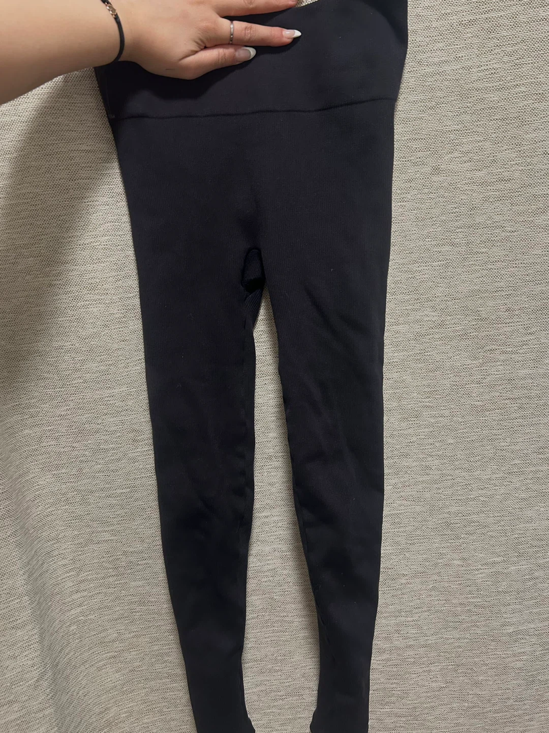 Black Ribbed Leggings & Top (sportswear)