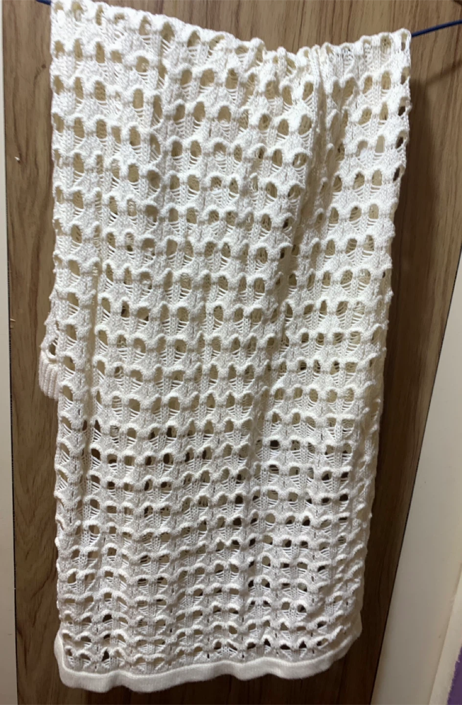 White crochet knit long Skirt slits on both sides