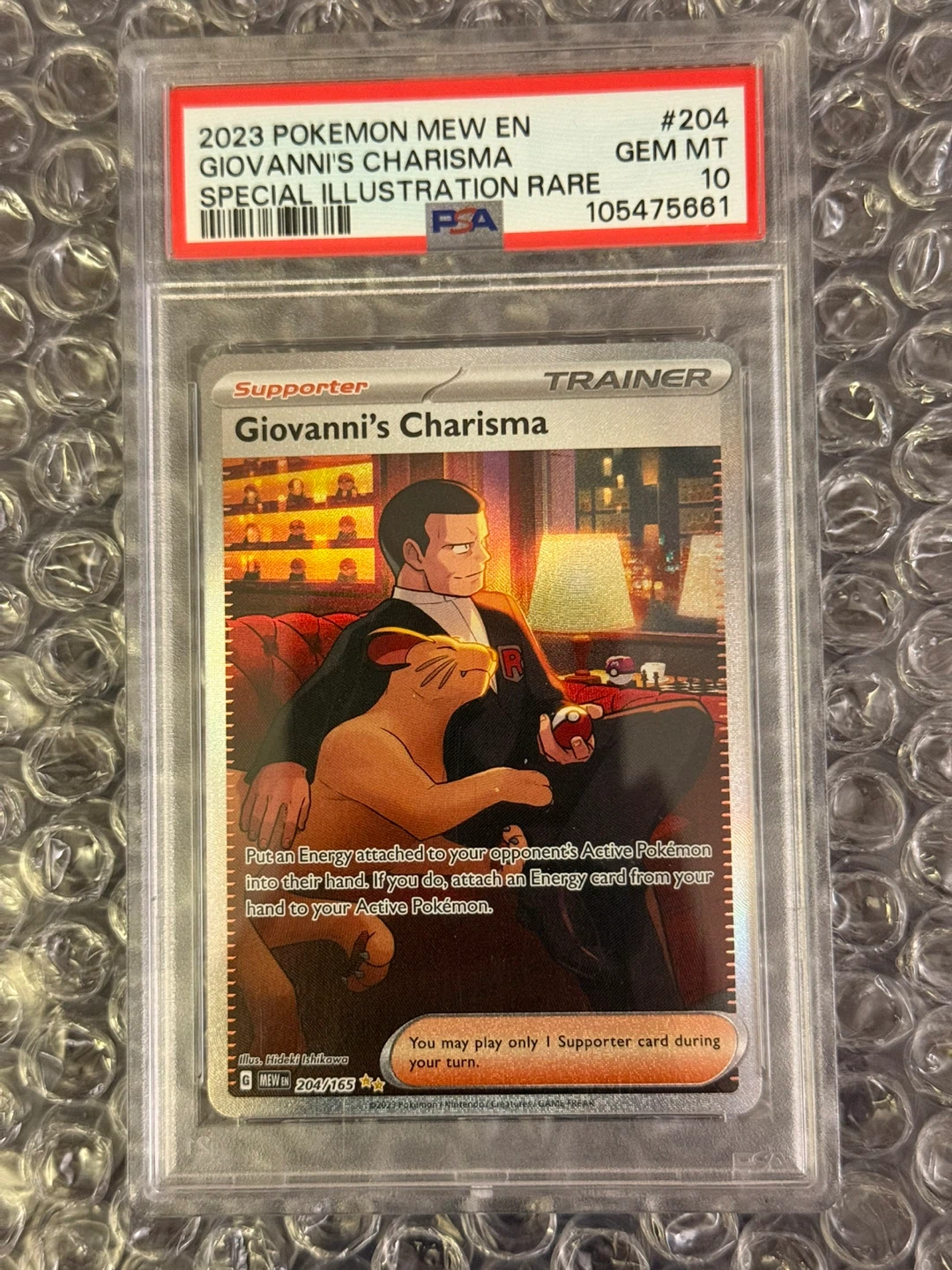 Pokemon Giovanni's Charisma SIR Card #204 PSA 10
