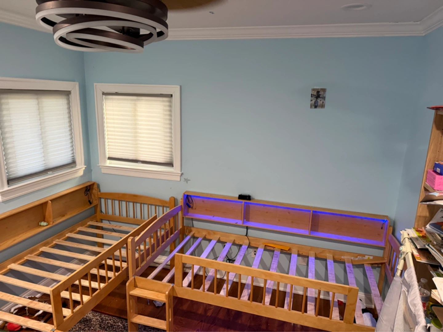 Wooden Twin Bed with Storage Shelves - photo 4