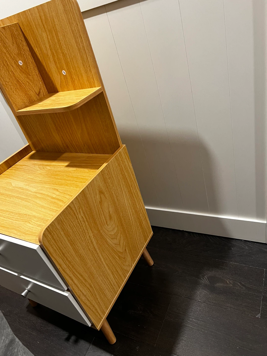 Bedside Drawer Nightstand with Shelves - photo 5
