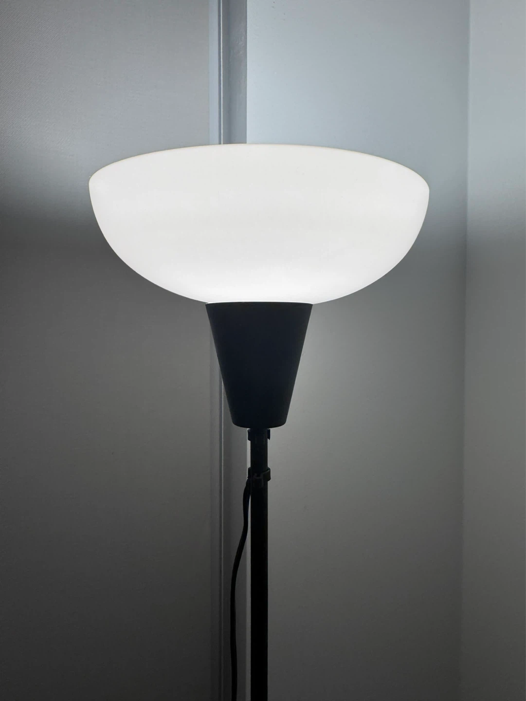 Black Floor Lamp with White Shade and coffee table - photo 2