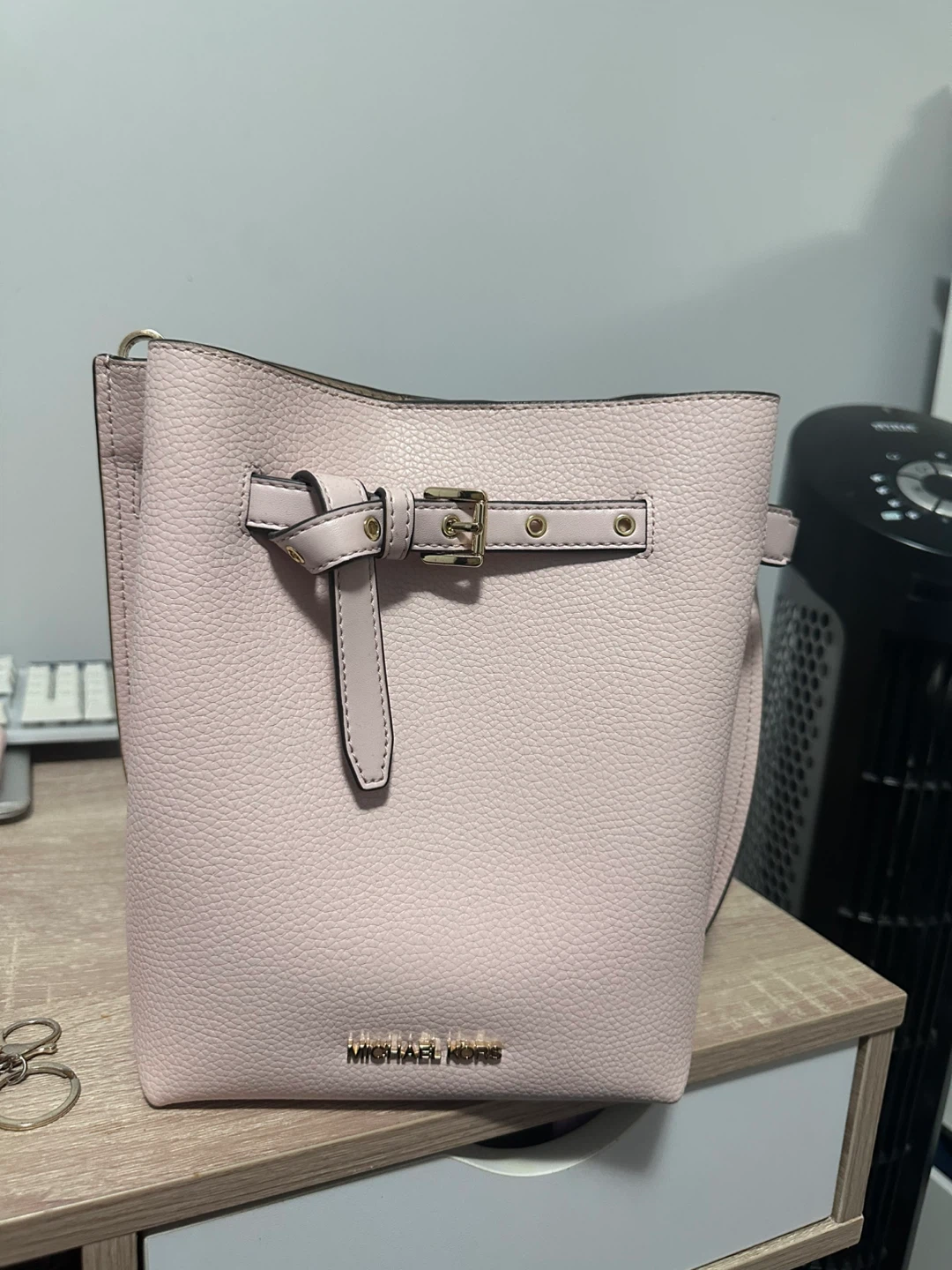 Michael Kors Pink Pebble Leather Bucket Bag