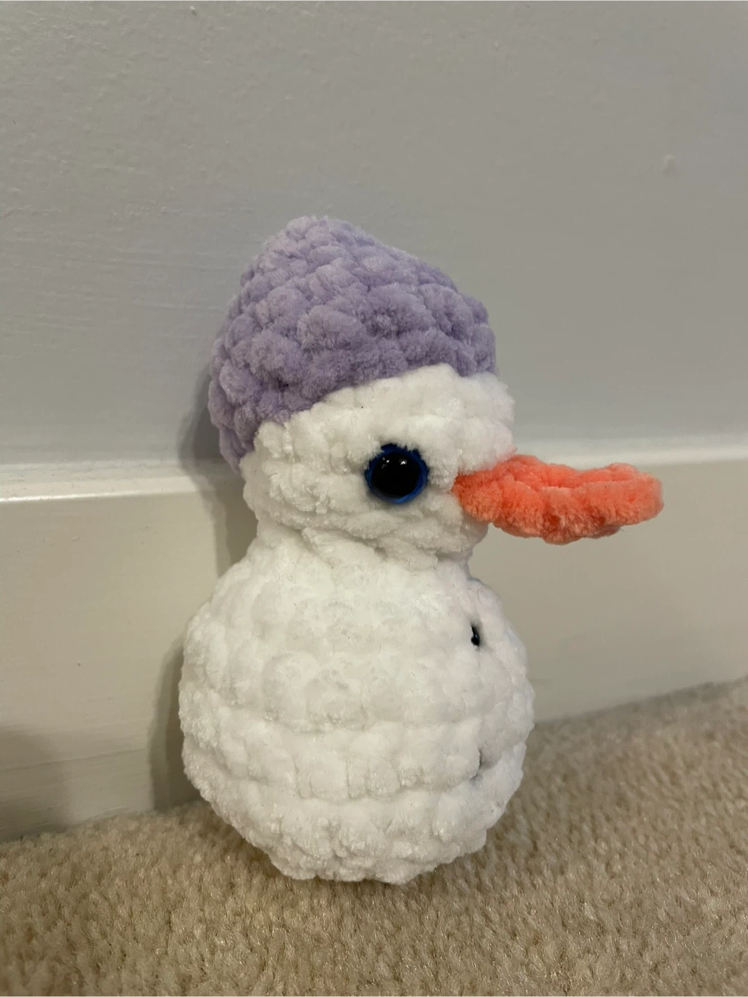 Handmade Crocheted Snowman Plush Toy - photo 2