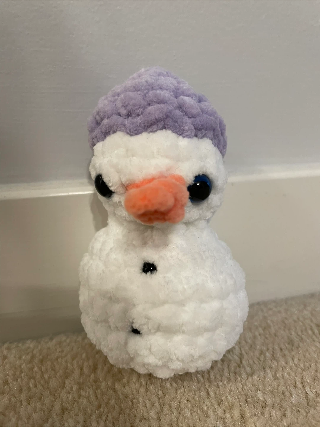 Handmade Crocheted Snowman Plush Toy - photo 3