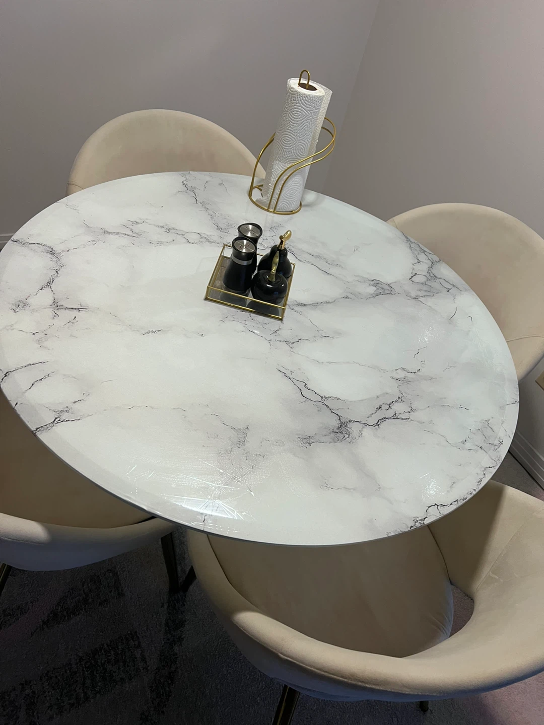 Velvet Dining Chair - Cream - photo 3