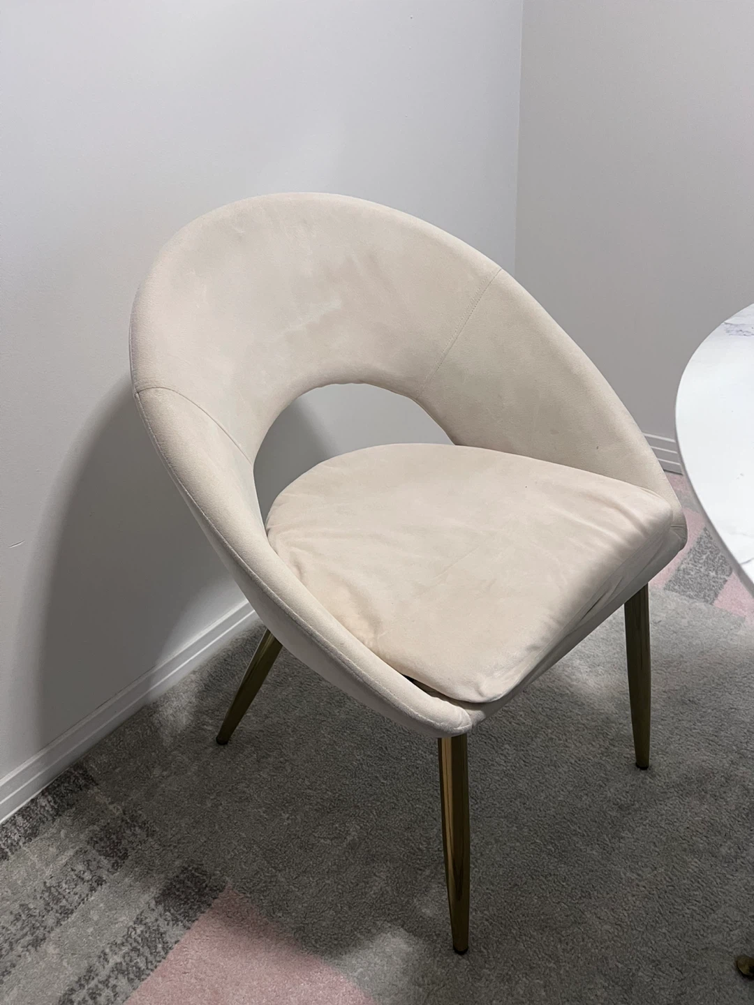 Velvet Dining Chair - Cream - photo 5