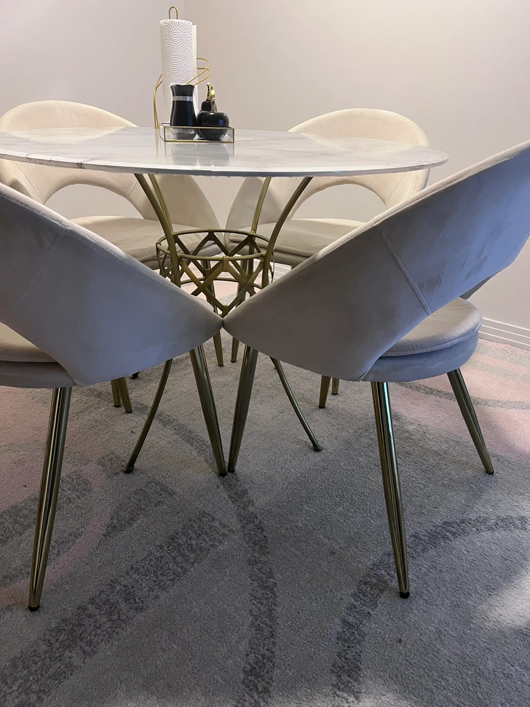 Velvet Dining Chair - Cream - photo 4