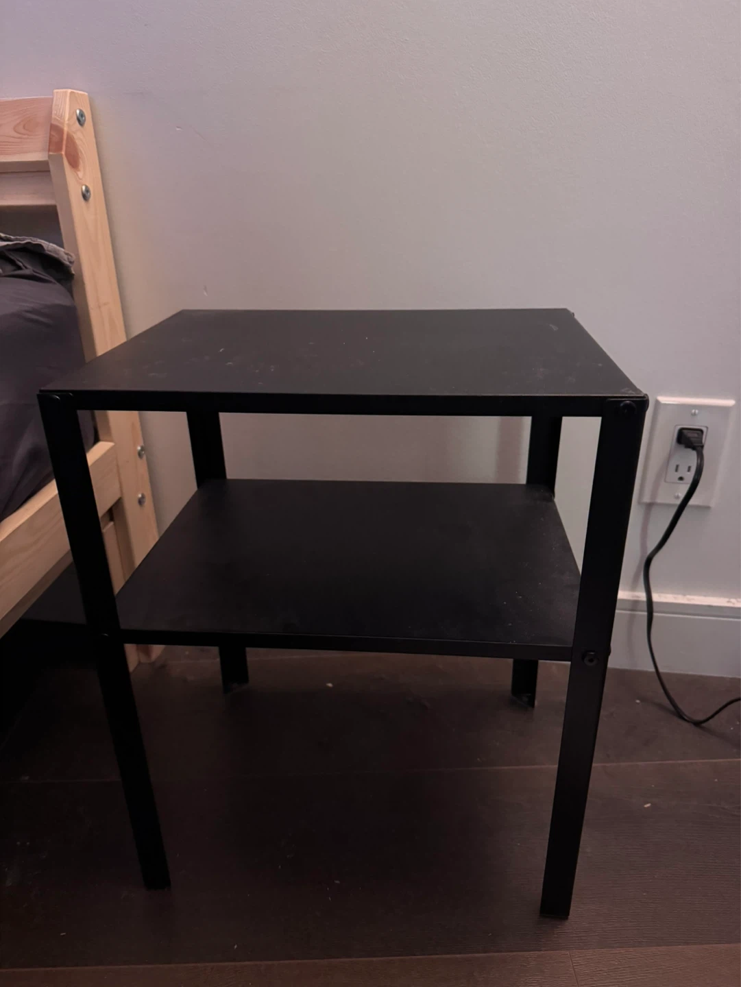 Black Floor Lamp with White Shade and coffee table - photo 4