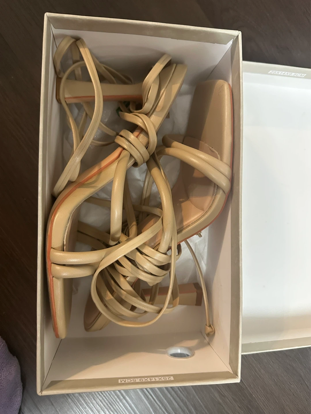 Women's Beige Strappy Lace-Up Heels - photo 3