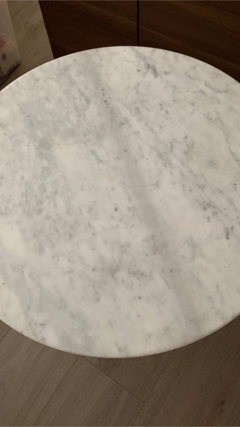 ROVE CONCEPTS Round Marble Top Tulip Style Side Table - photo 3
