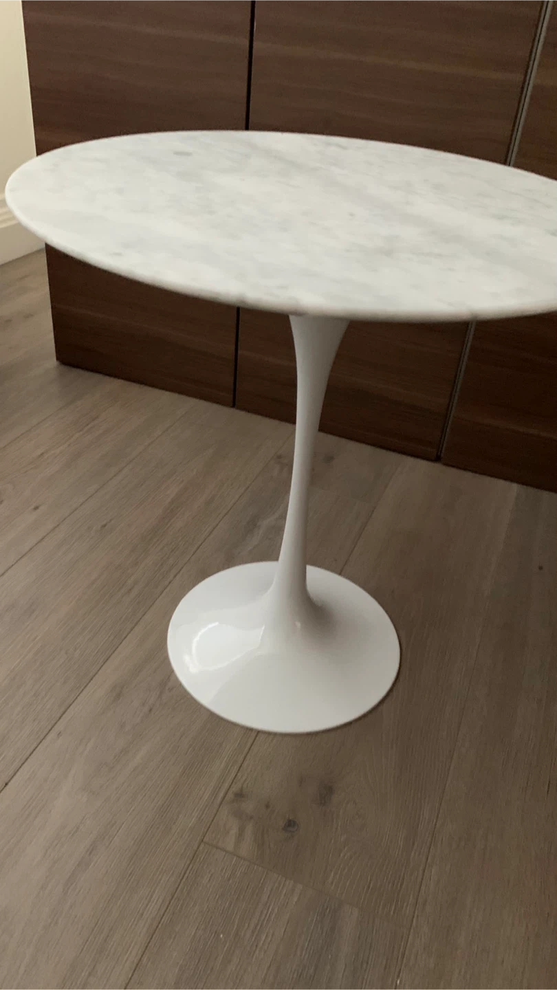ROVE CONCEPTS Round Marble Top Tulip Style Side Table - photo 2