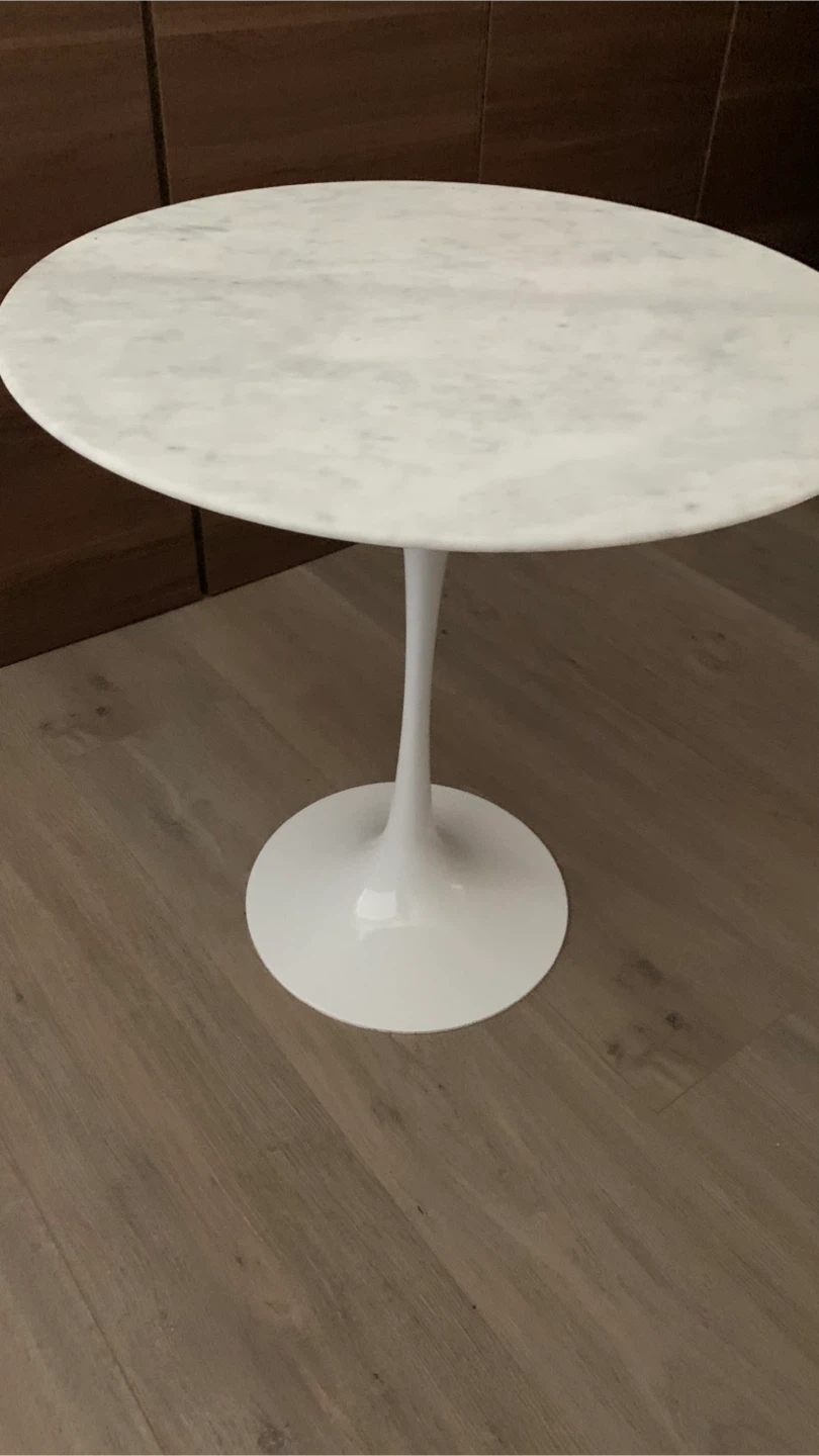 ROVE CONCEPTS Round Marble Top Tulip Style Side Table