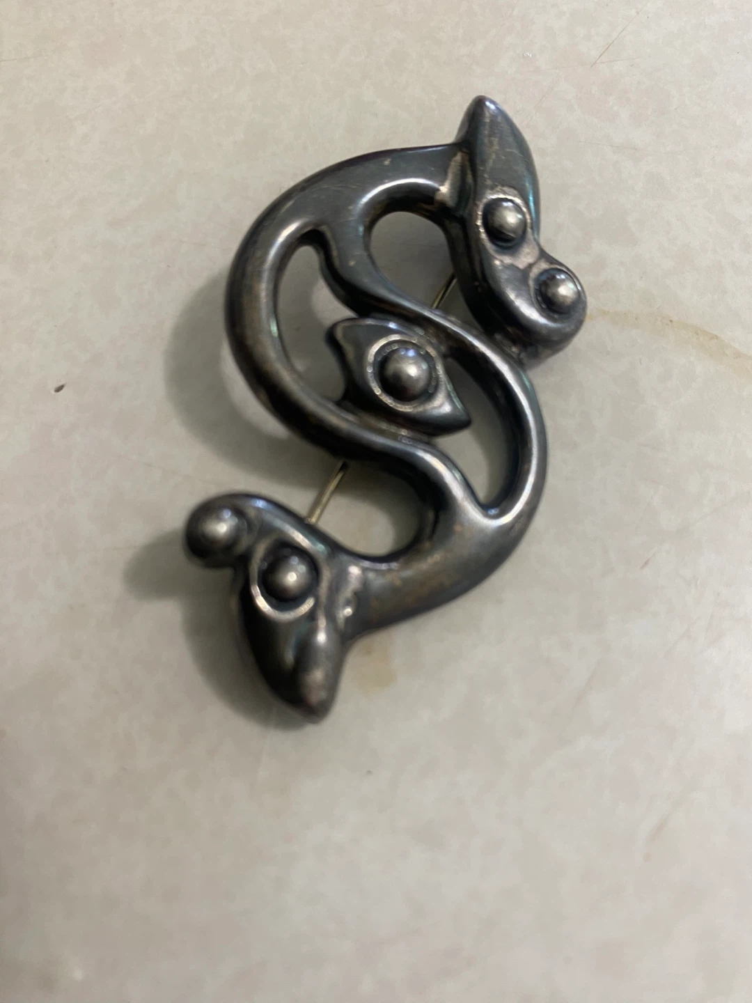 Silver Abstract Brooch Pin