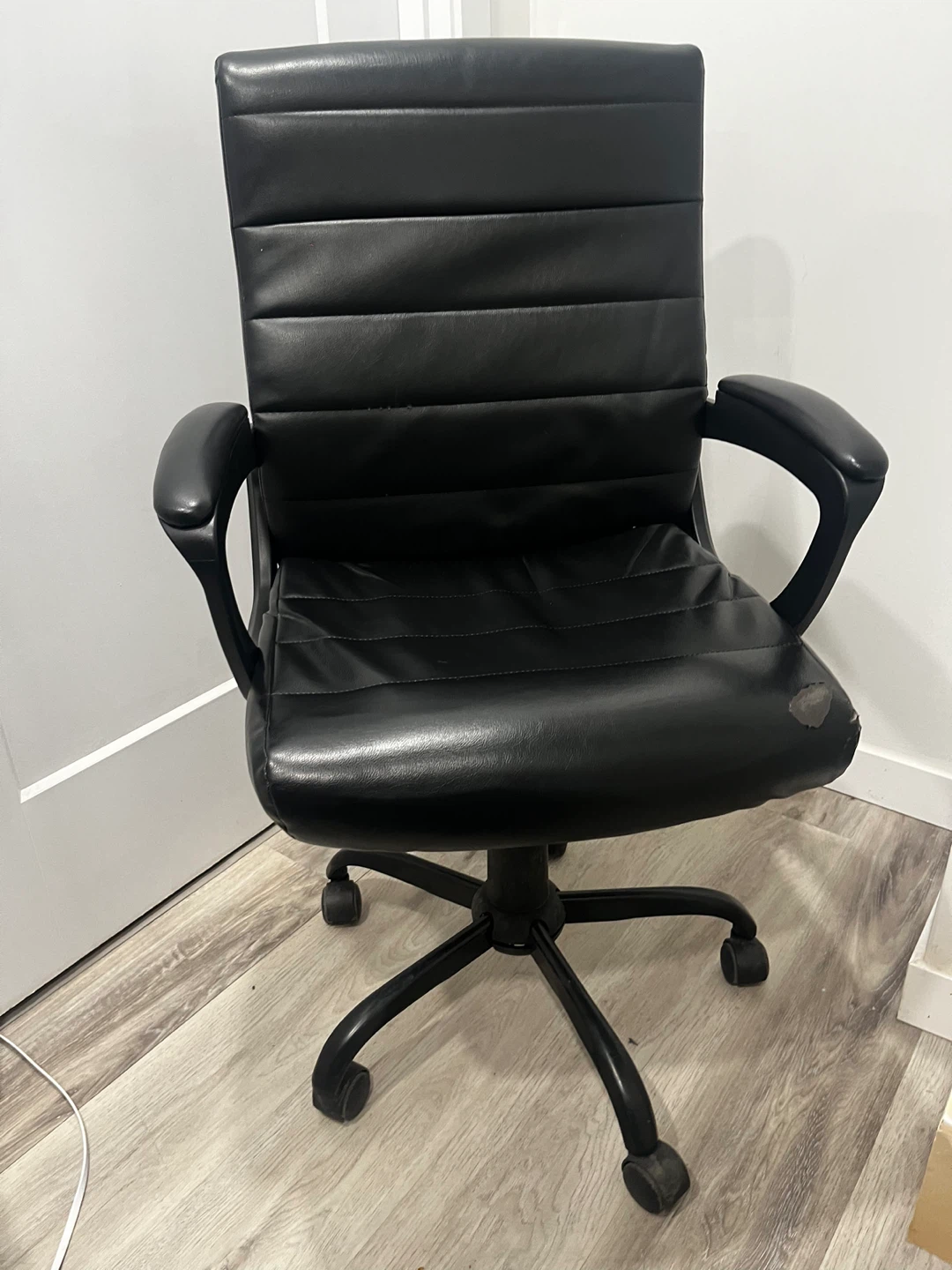 Black Faux Leather Office Chair