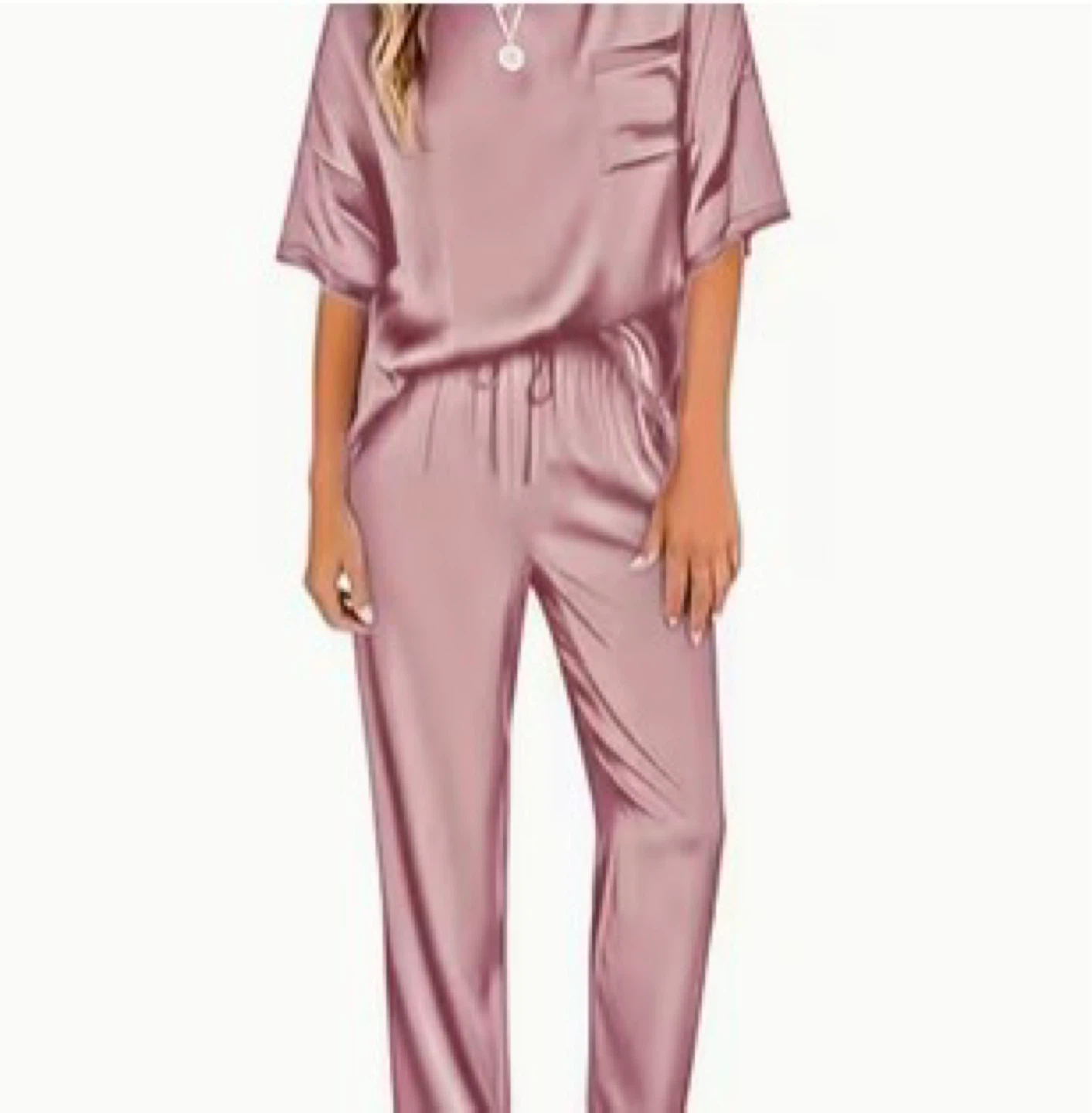 Silky Pajama Set - Rose Pink 🩷🩷🩷