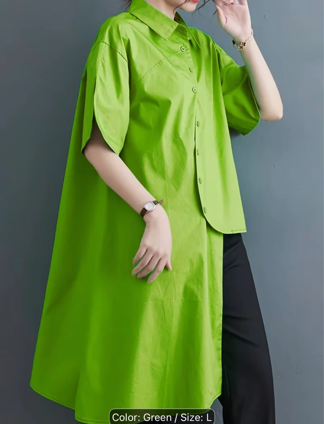 Bright Green Oversized Tunic Shirt - 💚💚💚