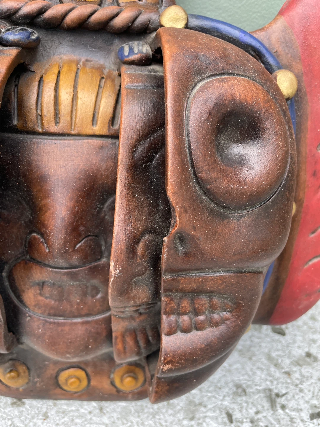 Ceramic Mesoamerican Aztec Style Wall Mask - photo 5
