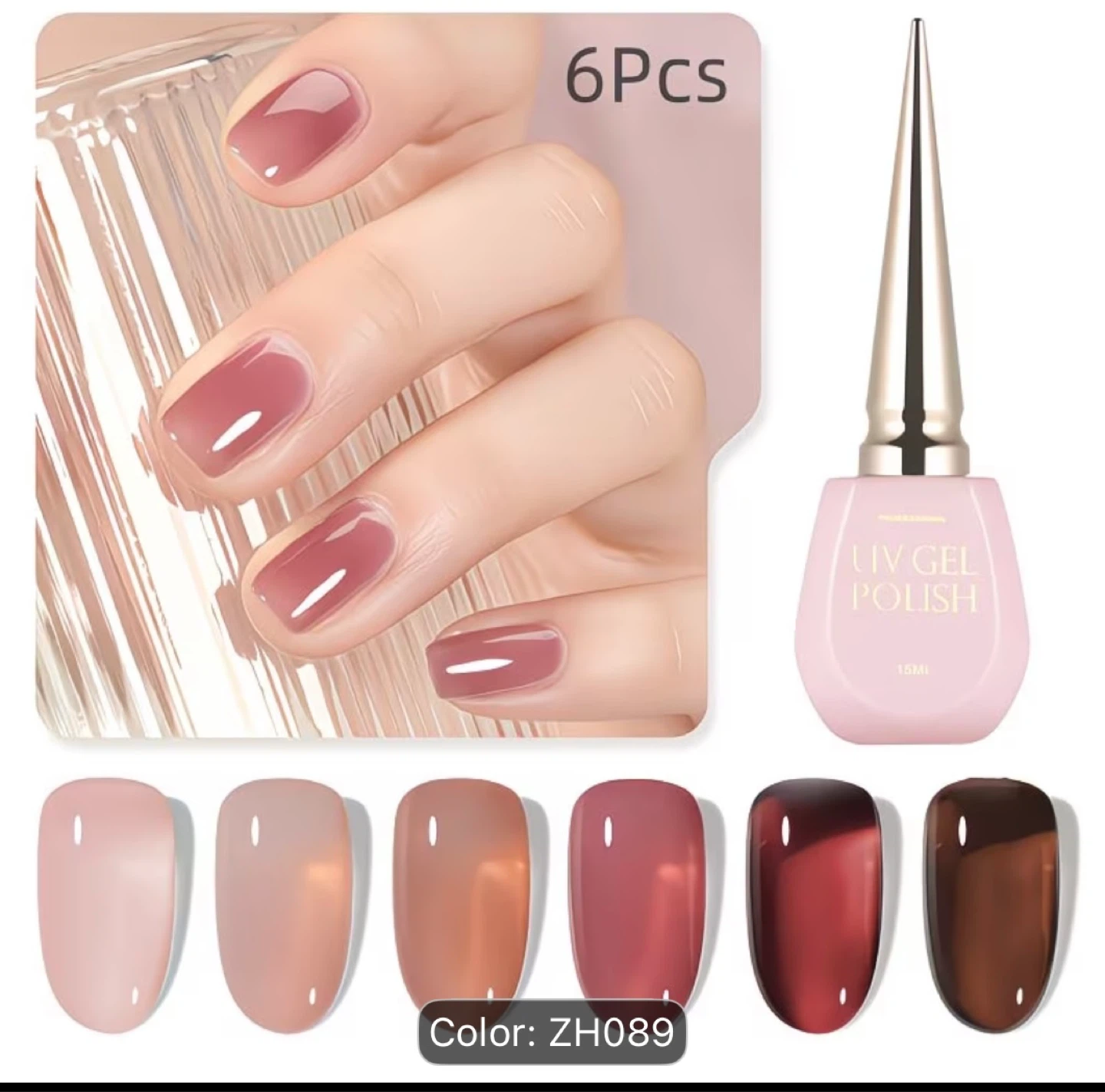 Xinzi Ran UV Gel Nail Polish - 15ml, Color ZH089