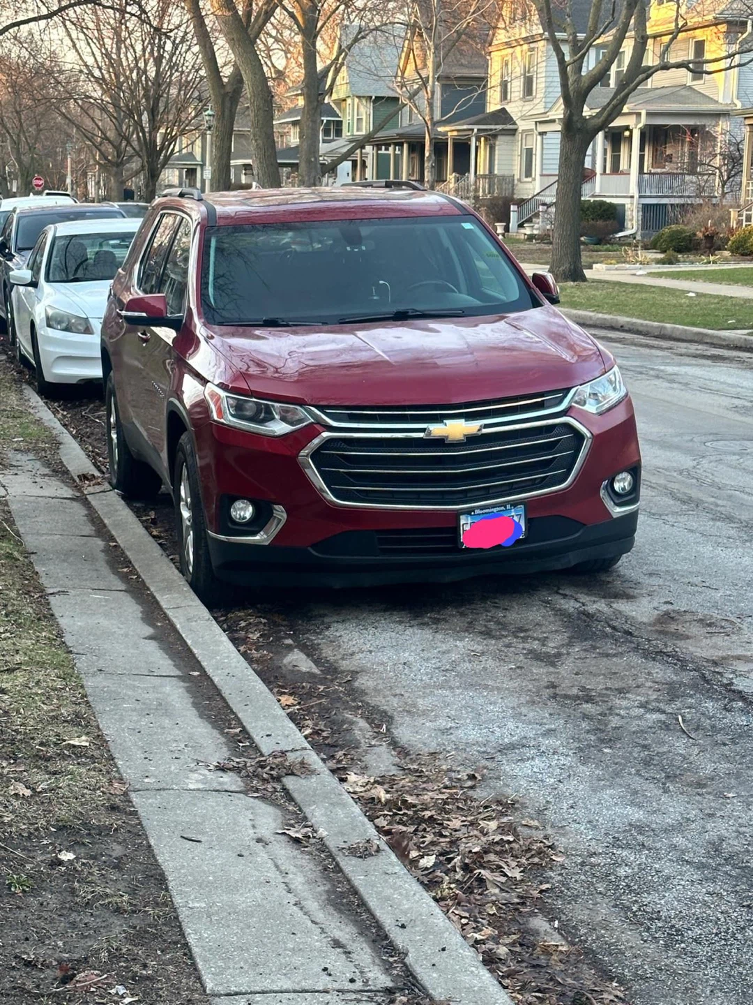 Red Chevrolet Traverse LT AWD SUV