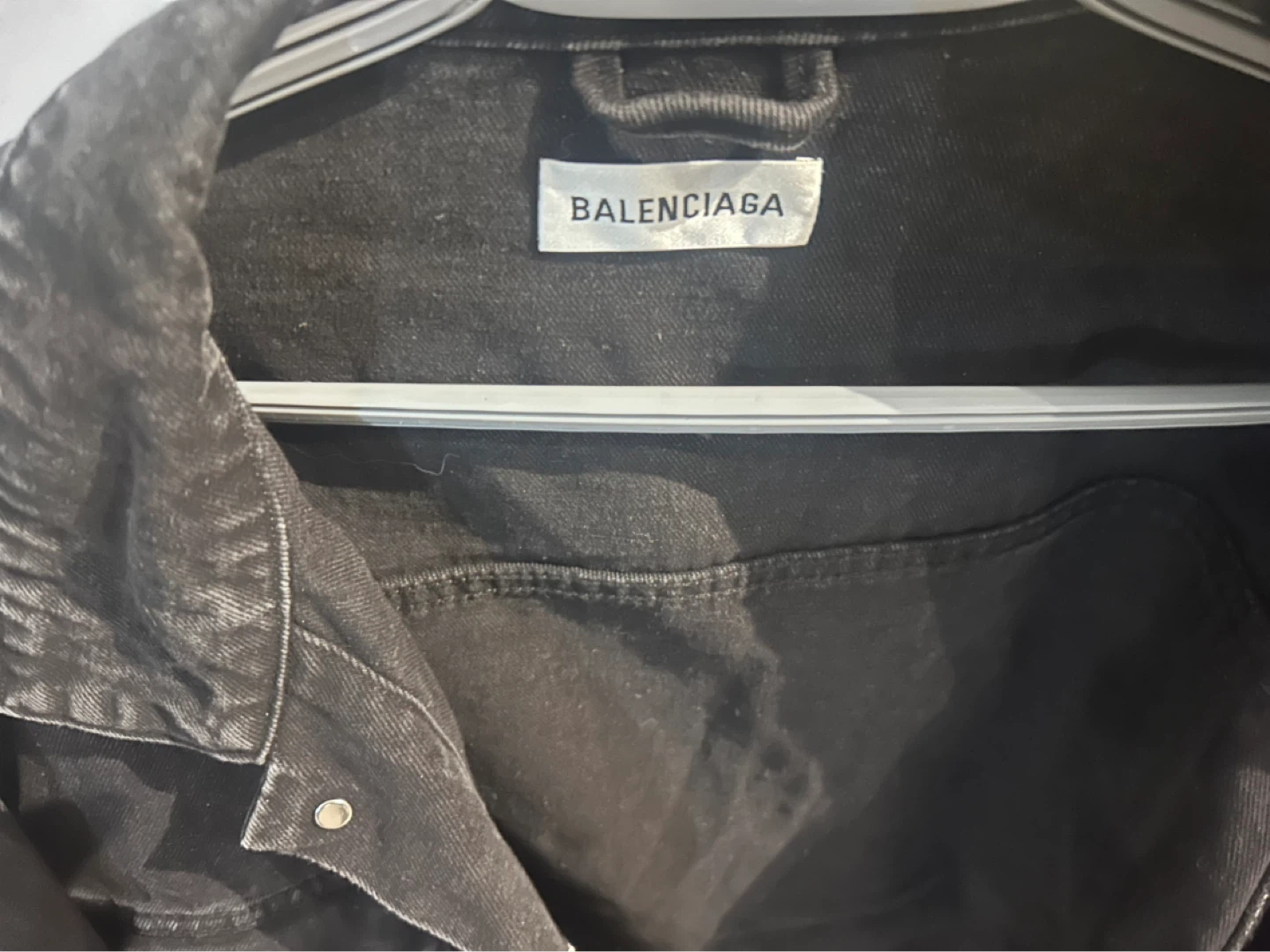 Balenciaga Black Denim Jacket with Rhinestones Size 36 - photo 5