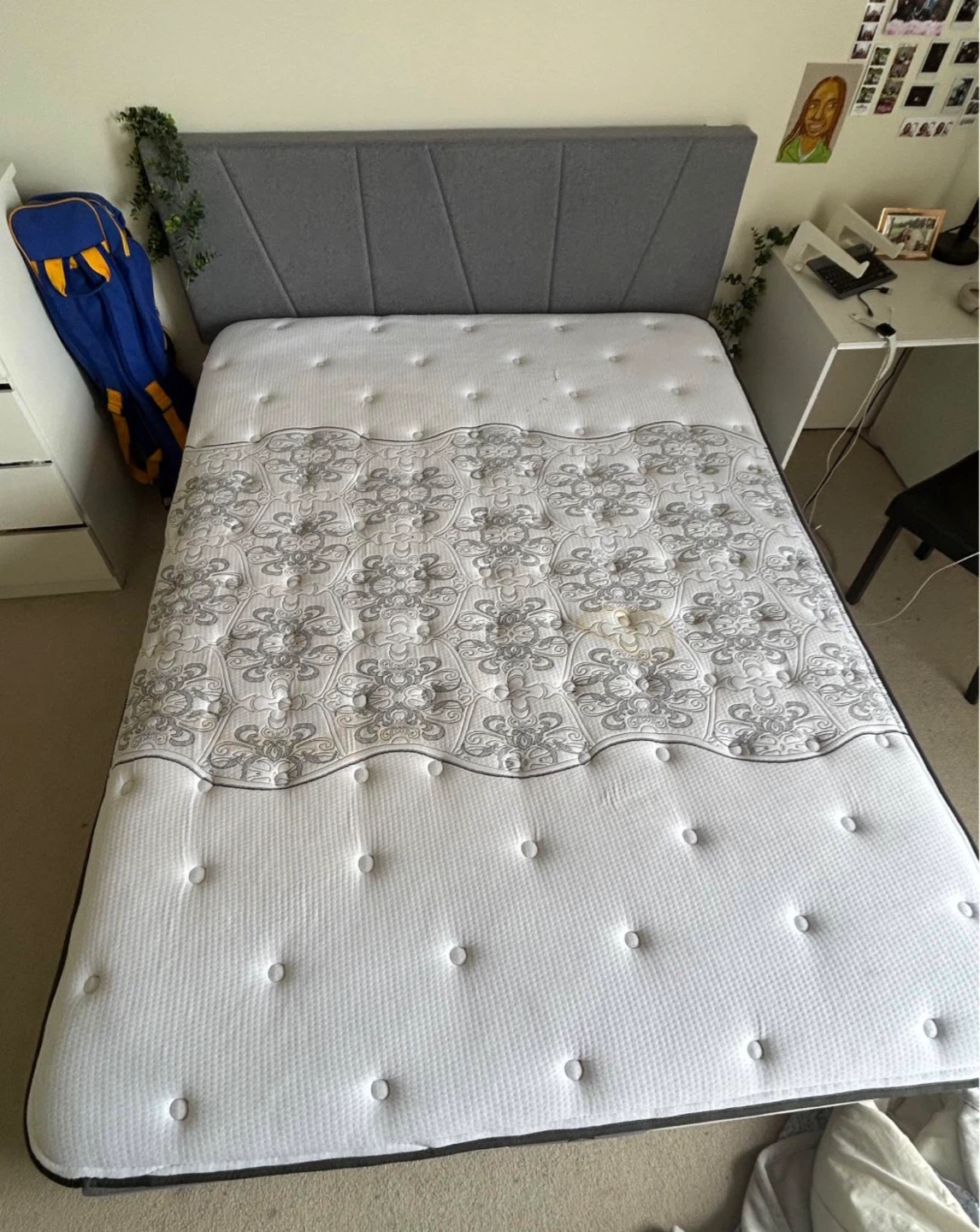 Fabric Queen bed frame + Free delivery - photo 2