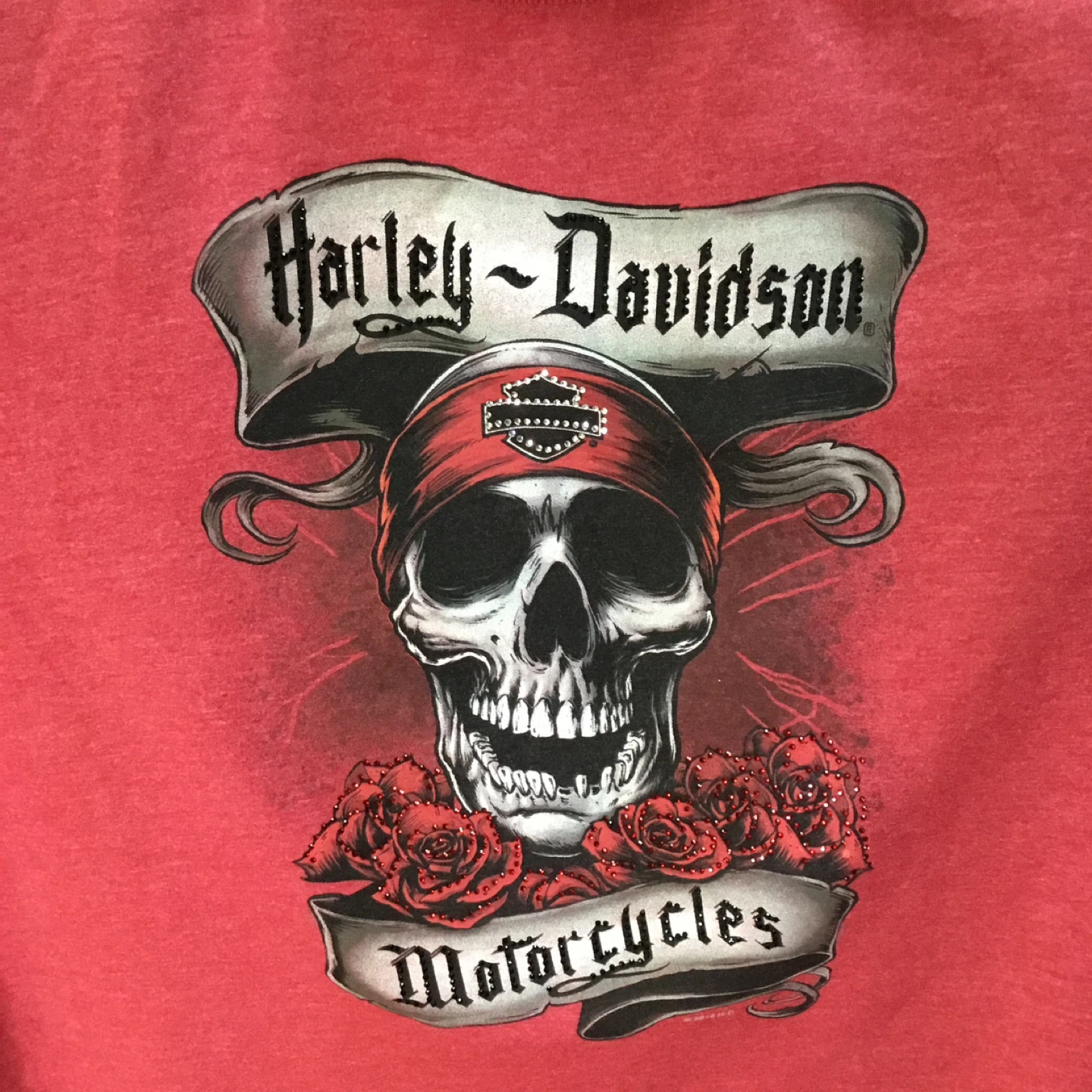 Harley-Davidson Motorcycle Skull Roses T-Shirt 3XL - photo 3