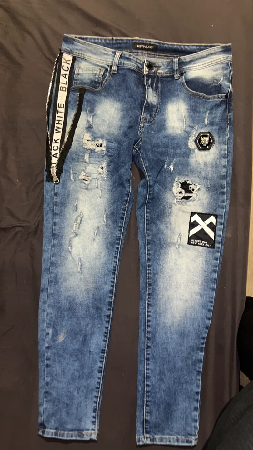 denim couture JEANS Men's Distressed Blue Jeans - photo 2