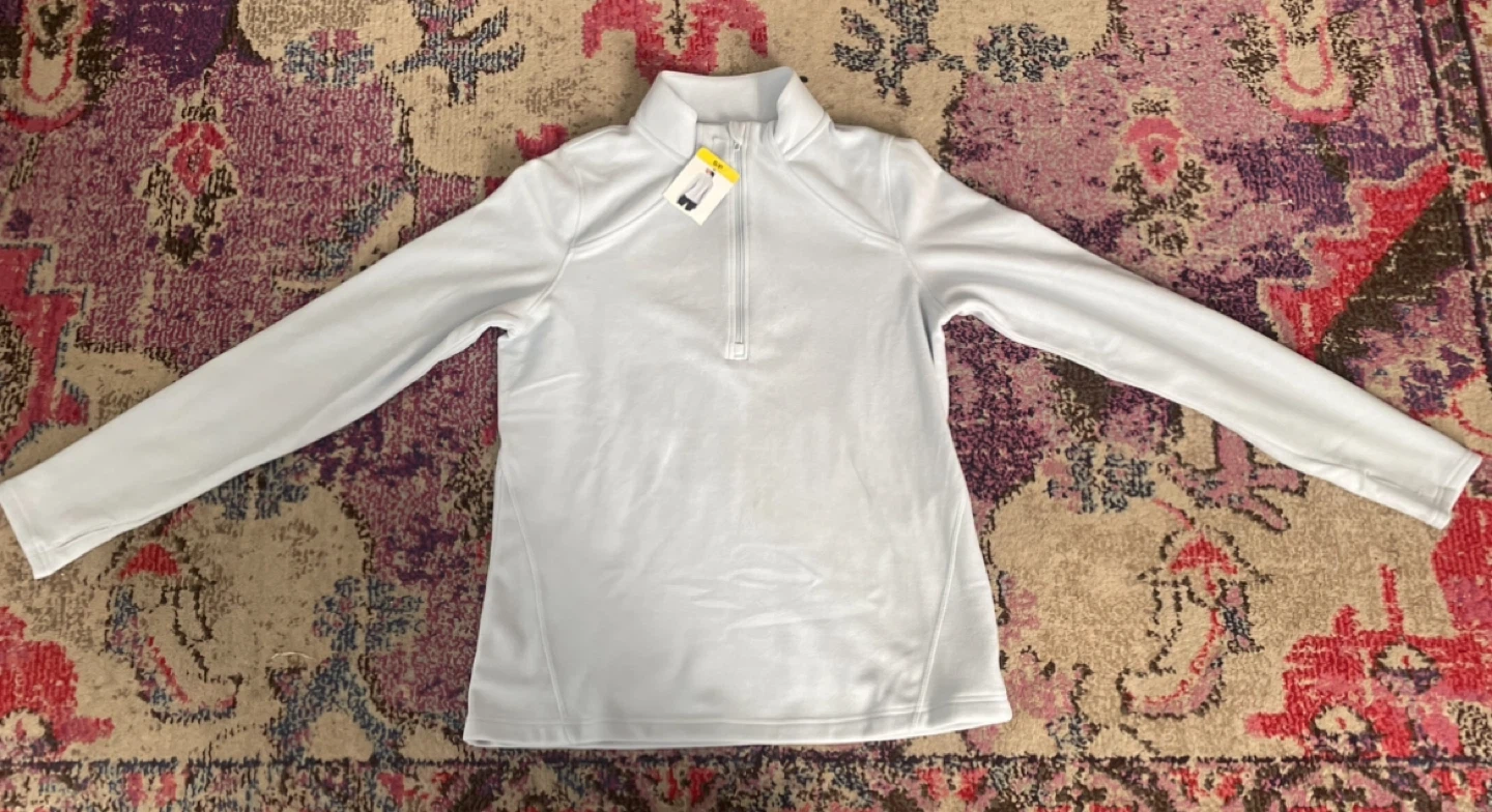 Mondetta Women's Quarter Zip Pullover Shirt White Size S/P