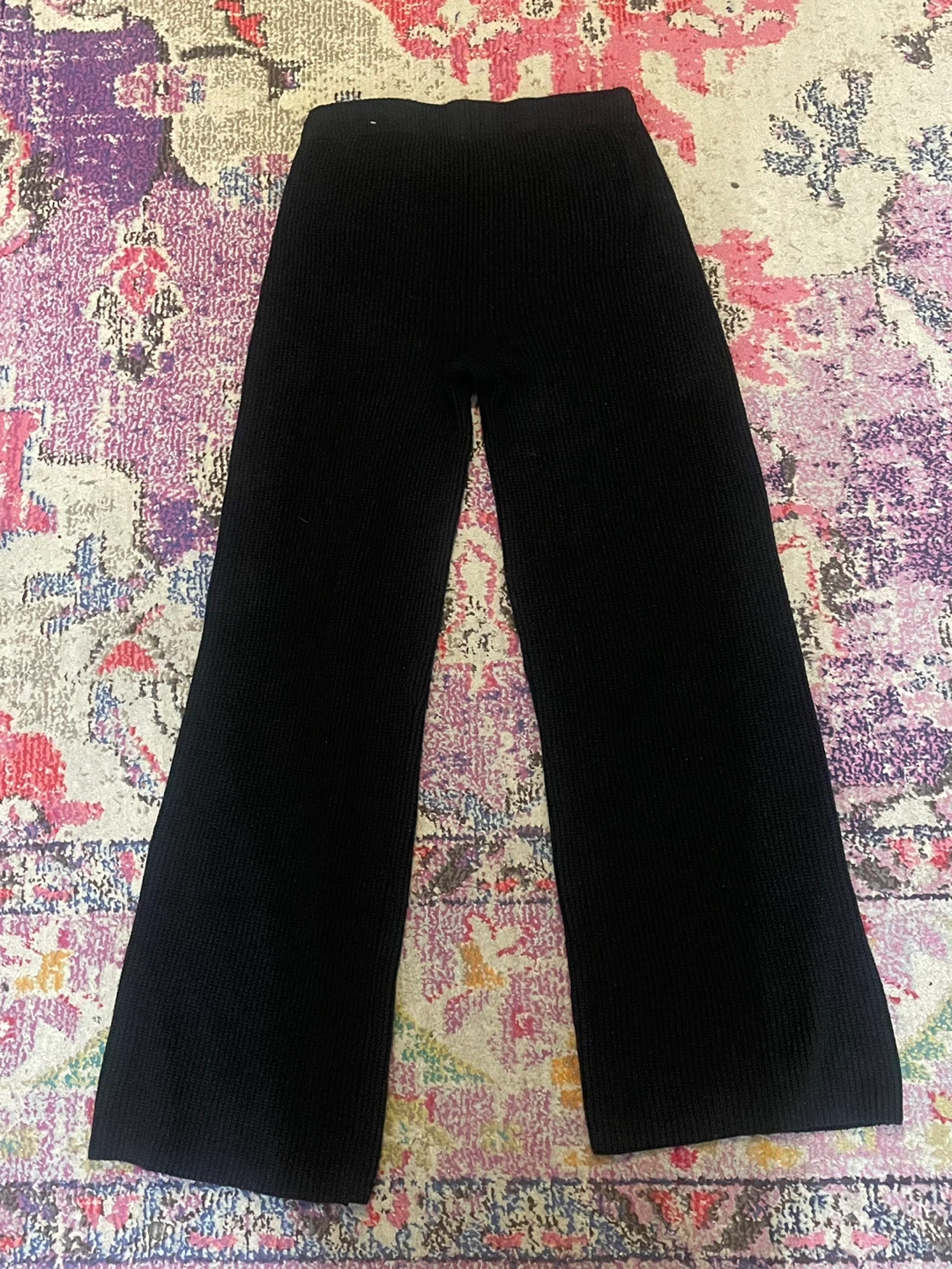 GAP Black Knit Wide Leg Pants - Size S/P - photo 3