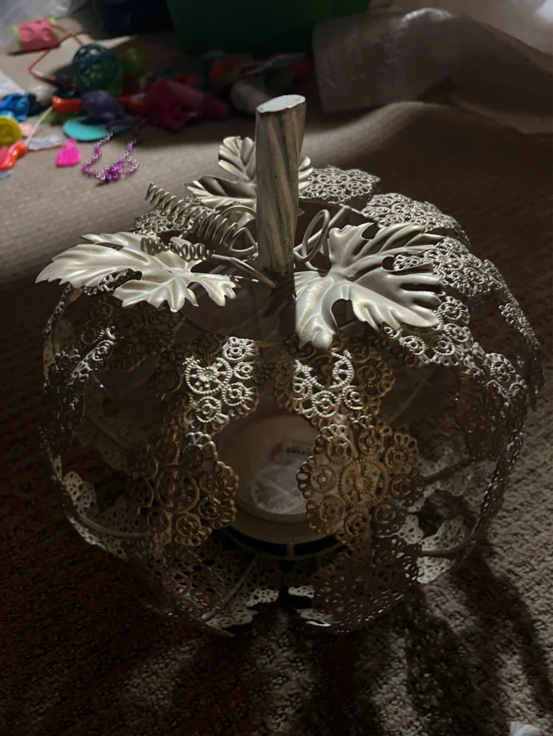 Ornate Metal Pumpkin Lantern