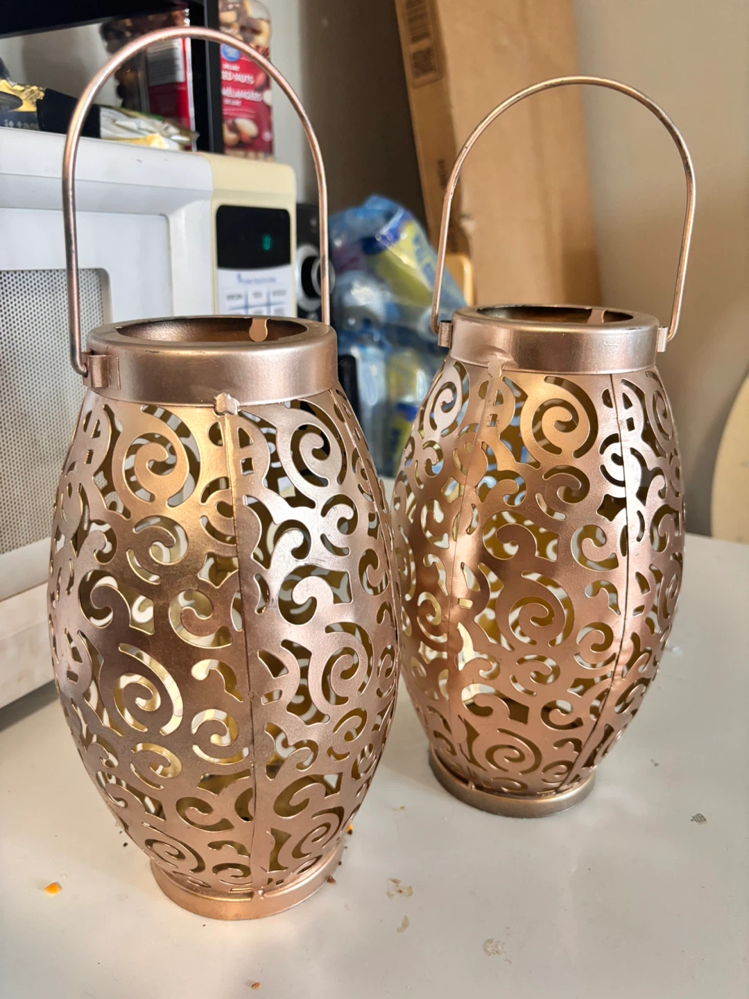 Golden candle holders