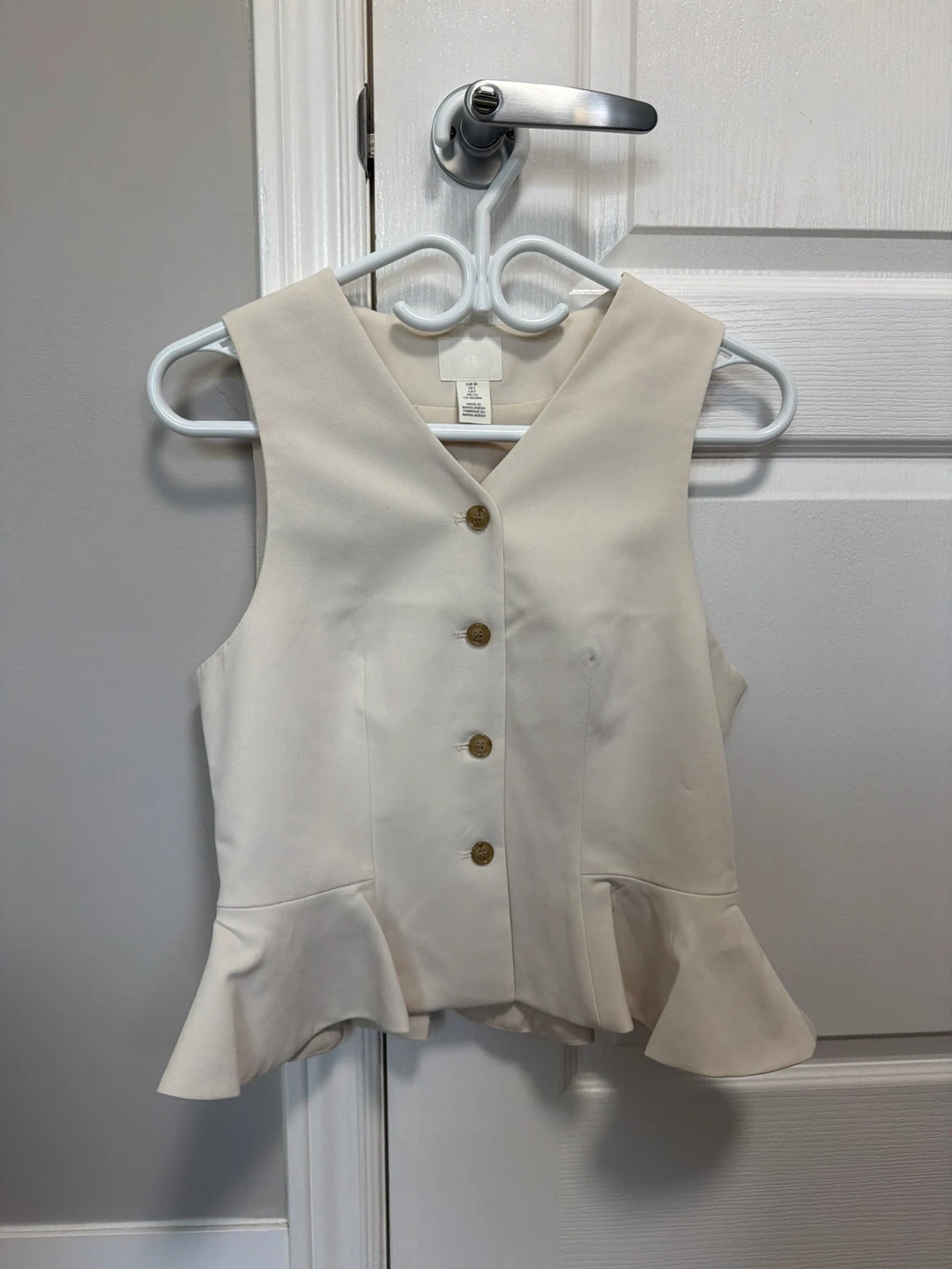 H&M Cream Peplum Vest