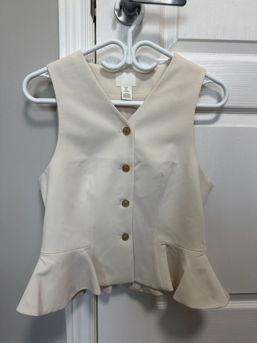 H&M Cream Peplum Vest - photo 2