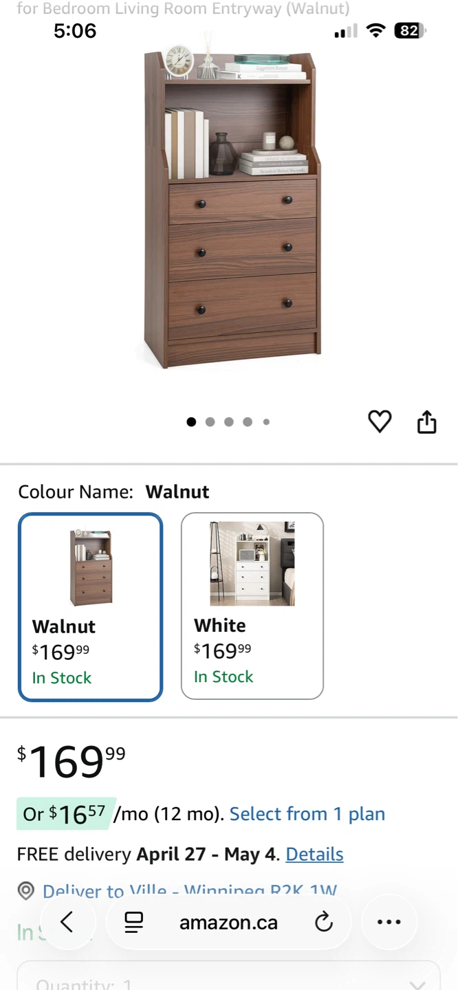 Entryway Chest of Drawers - Walnut