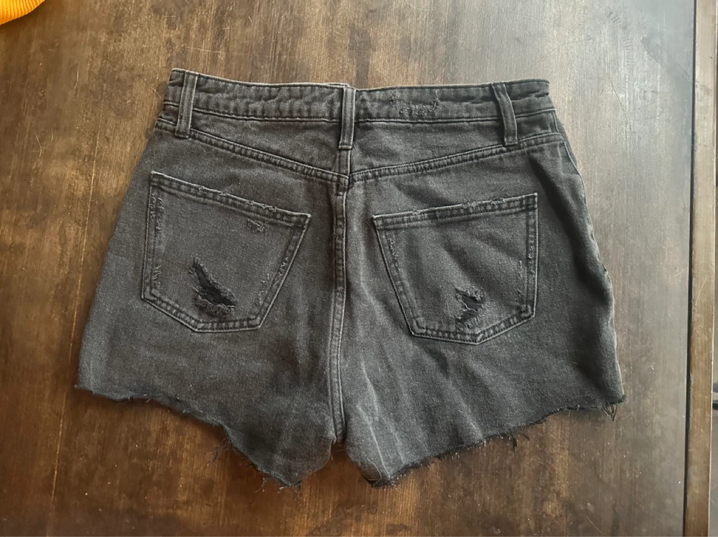 🌱Wild Fable Black cotton Denim distressed Shorts Size 6 - photo 2