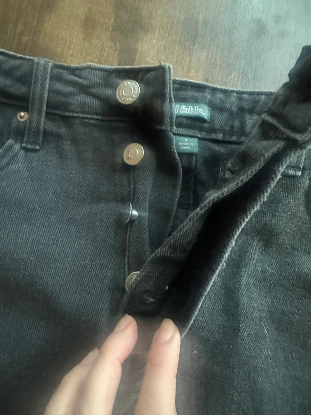 🌱Wild Fable Black cotton Denim distressed Shorts Size 6 - photo 4