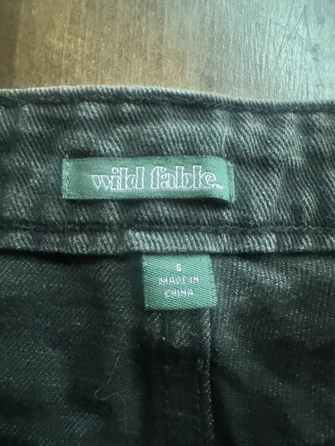 🌱Wild Fable Black cotton Denim distressed Shorts Size 6 - photo 3