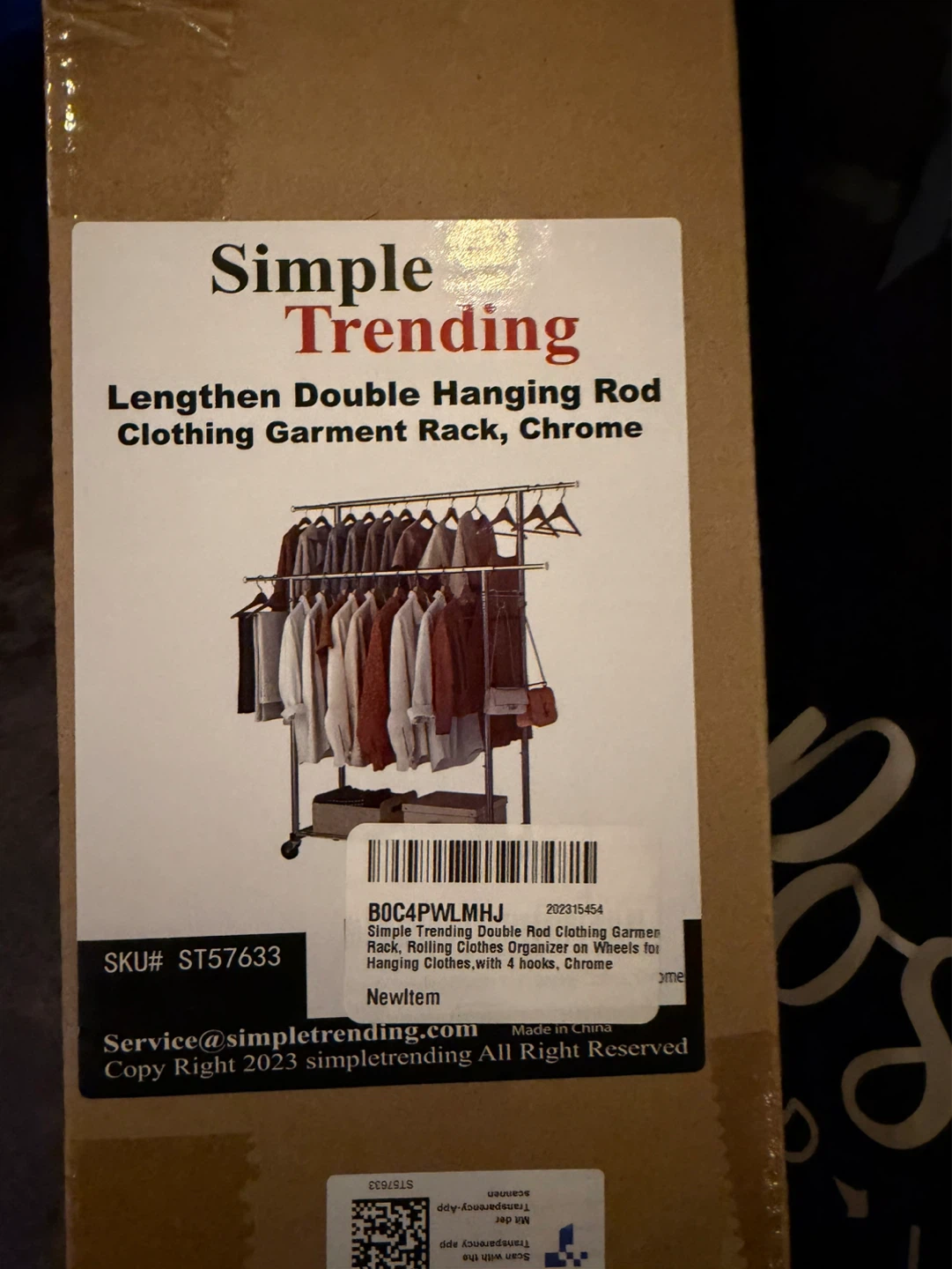 Simple Trending Double Hanging Rod Clothing Garment Rack, Chrome