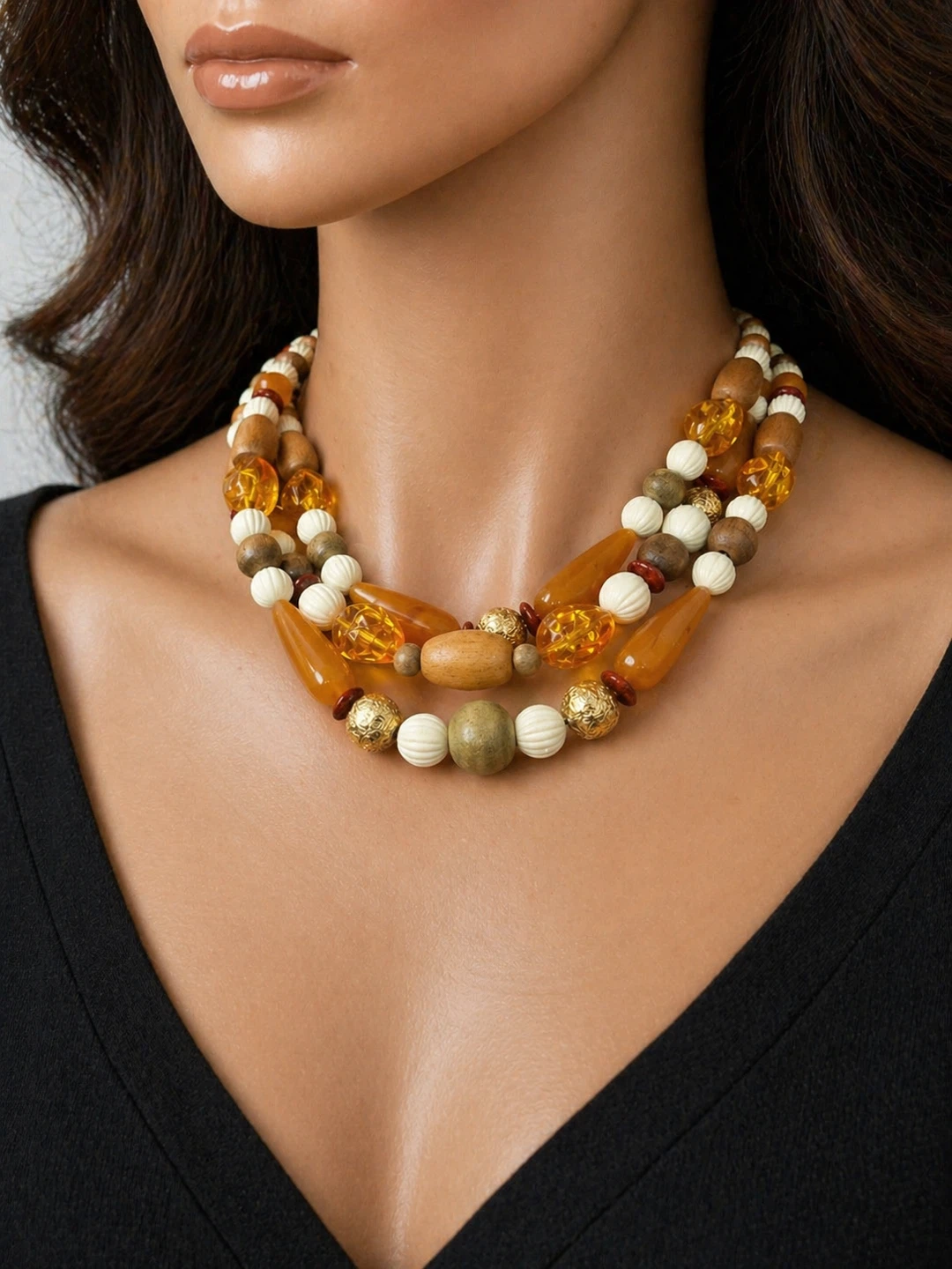 LCI - Vintage Liz Claireborne  Multi-Strand Beaded Necklace
