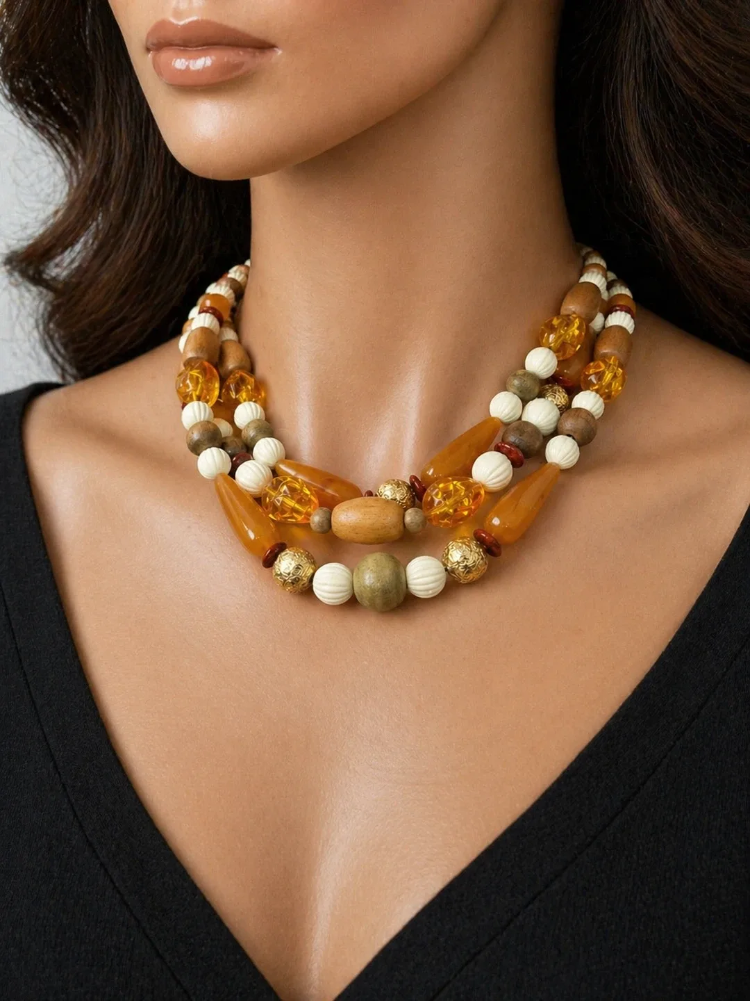 LCI - Vintage Liz Claireborne  Multi-Strand Beaded Necklace