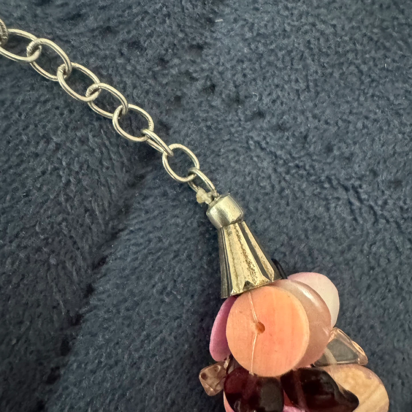 Vintage Multi Strand Pink Sequin Beaded Statement Necklace - photo 5