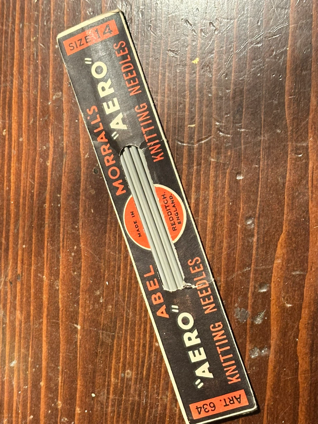 New old stock aero morrall’s knitting needles size 14