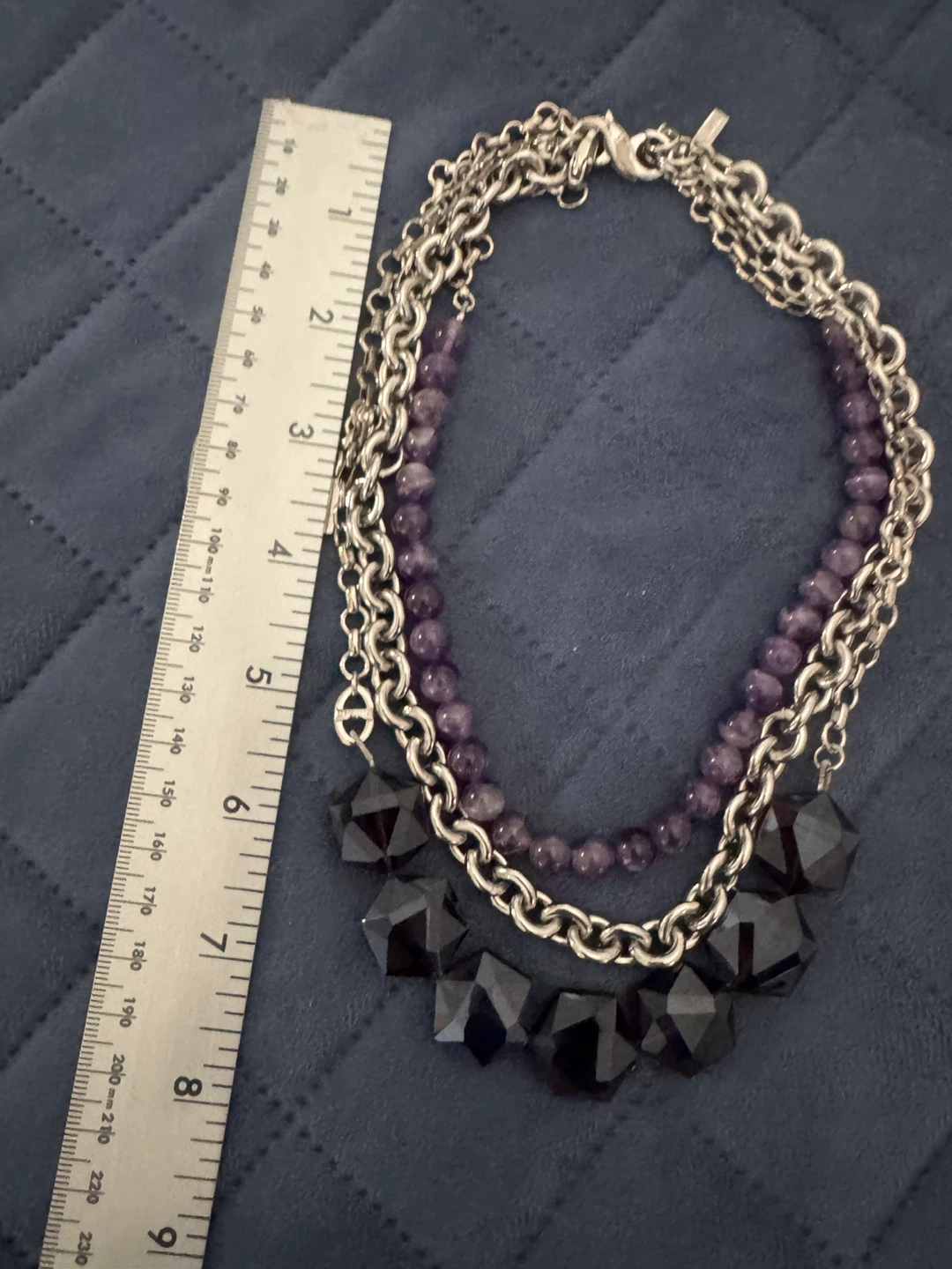 Lia Sophia layered necklace with purple beads  VINTAGE - photo 2