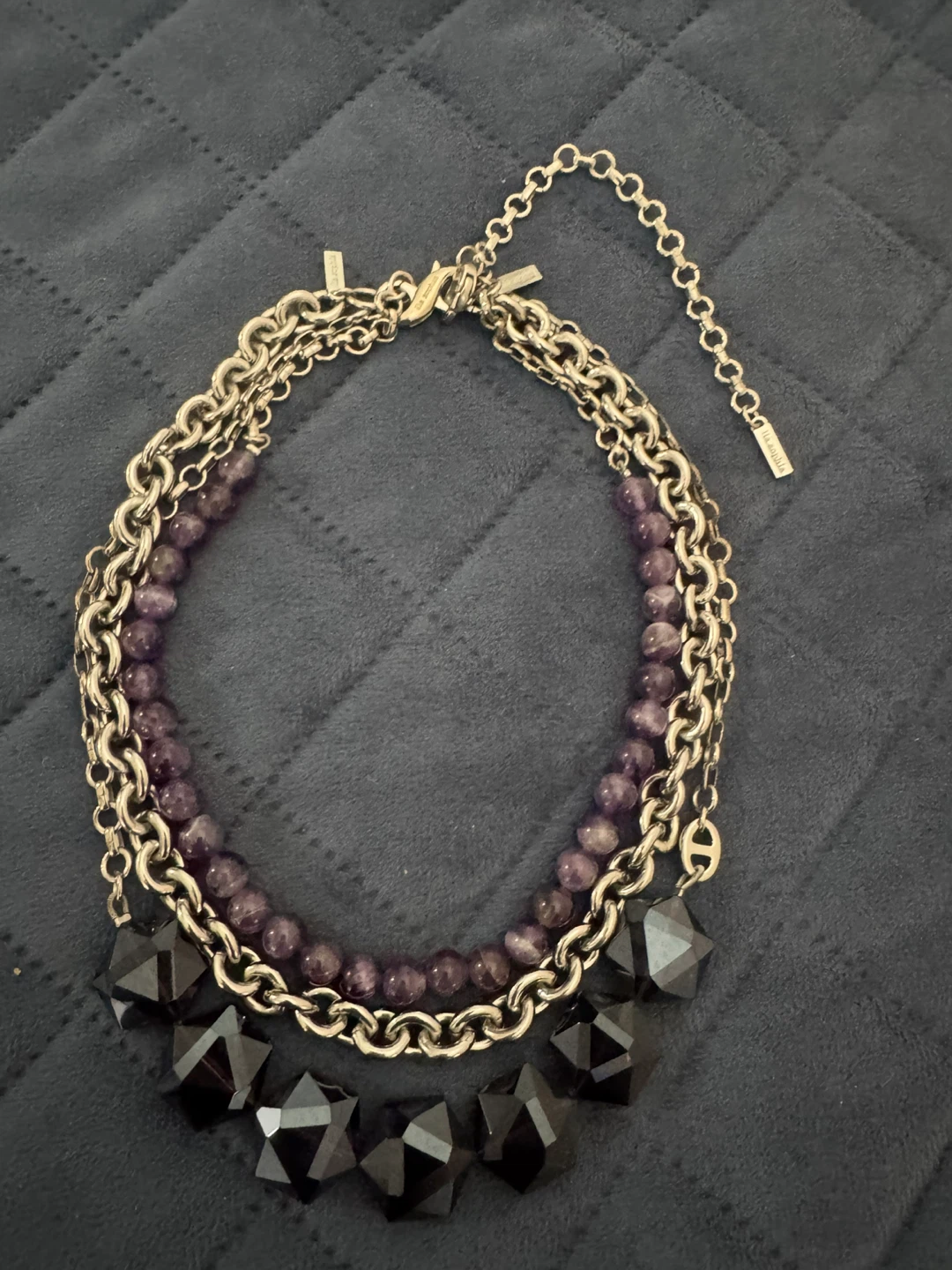 Lia Sophia layered necklace with purple beads  VINTAGE - photo 3